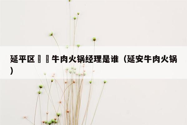 延平区犇犇牛肉火锅经理是谁（延安牛肉火锅）