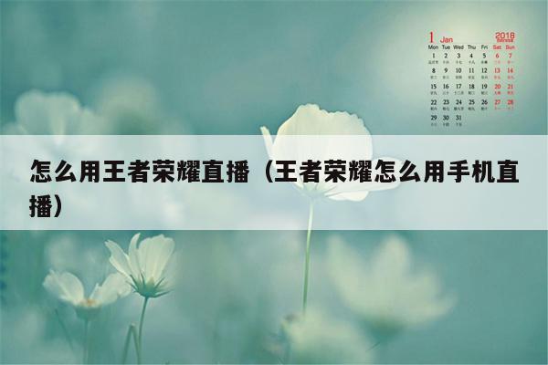 怎么用王者荣耀直播（王者荣耀怎么用手机直播）