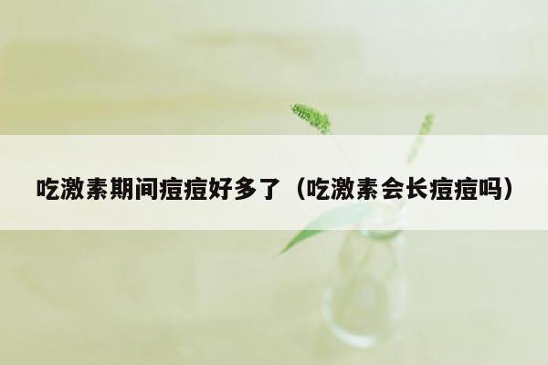 吃激素期间痘痘好多了（吃激素会长痘痘吗）