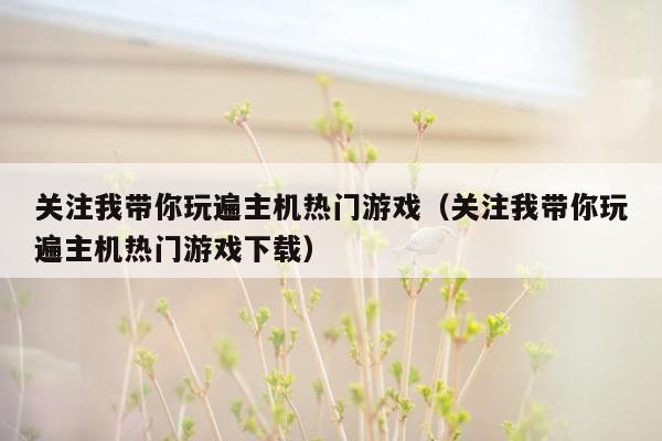 关注我带你玩遍主机热门游戏（关注我带你玩遍主机热门游戏下载）