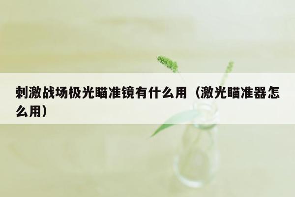 刺激战场极光瞄准镜有什么用（激光瞄准器怎么用）