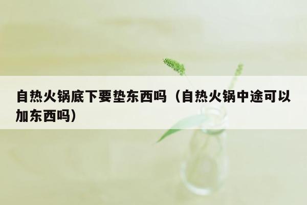 自热火锅底下要垫东西吗（自热火锅中途可以加东西吗）