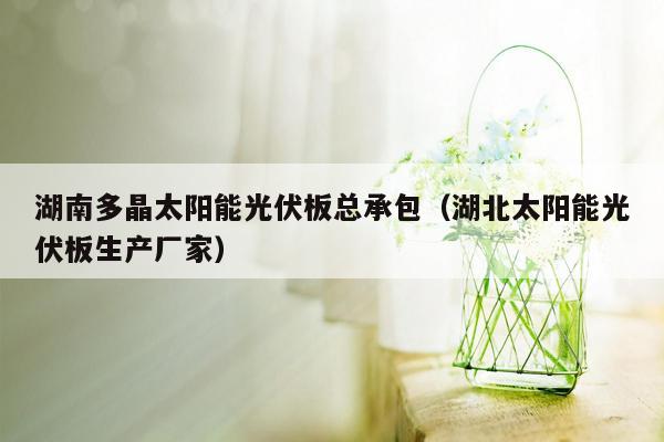 湖南多晶太阳能光伏板总承包（湖北太阳能光伏板生产厂家）