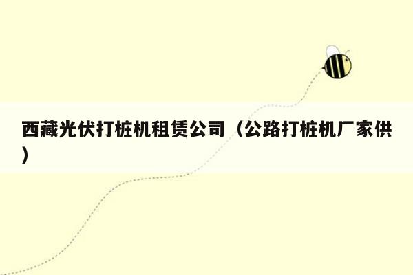 西藏光伏打桩机租赁公司（公路打桩机厂家供）