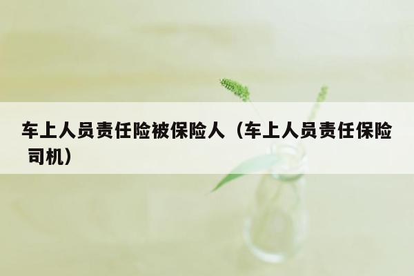车上人员责任险被保险人（车上人员责任保险 司机）