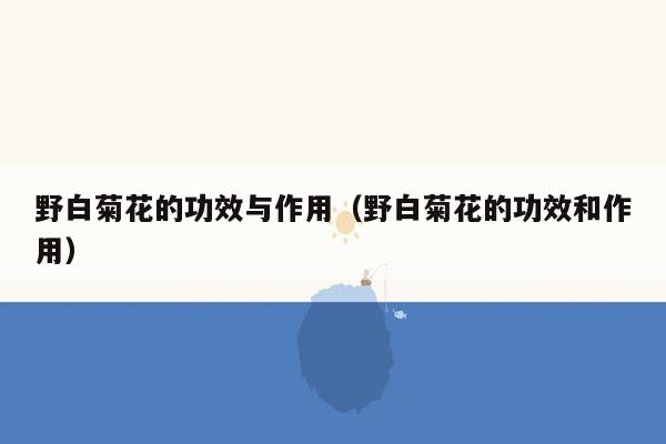 野白菊花的功效与作用（野白菊花的功效和作用）