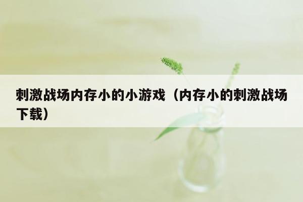 刺激战场内存小的小游戏（内存小的刺激战场下载）