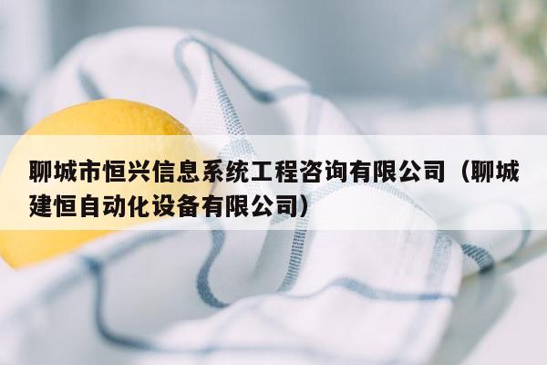 聊城市恒兴信息系统工程咨询有限公司（聊城建恒自动化设备有限公司）