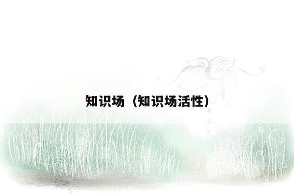 知识场（知识场活性）