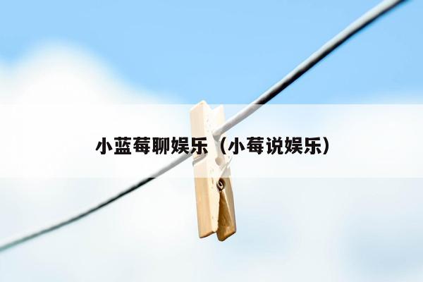 小蓝莓聊娱乐（小莓说娱乐）