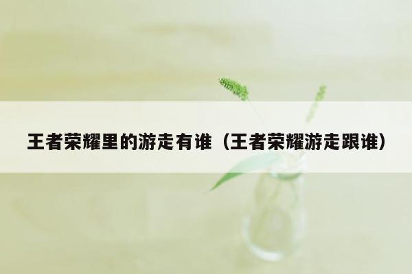 王者荣耀里的游走有谁（王者荣耀游走跟谁）