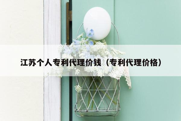 江苏个人专利代理价钱（专利代理价格）