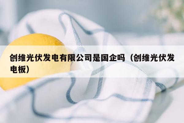 创维光伏发电有限公司是国企吗（创维光伏发电板）