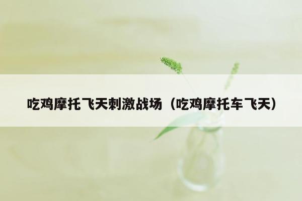 吃鸡摩托飞天刺激战场（吃鸡摩托车飞天）