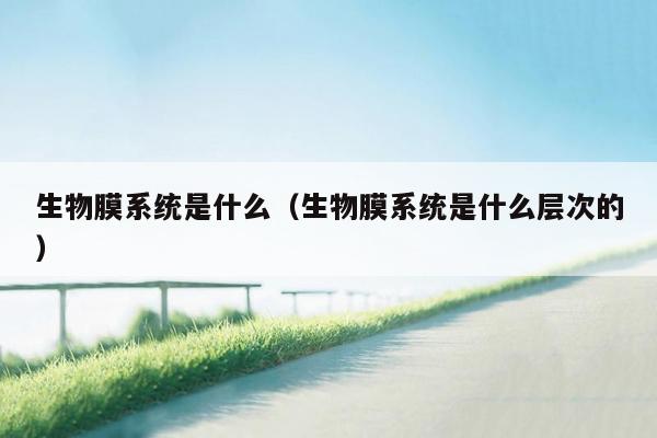 生物膜系统是什么（生物膜系统是什么层次的）