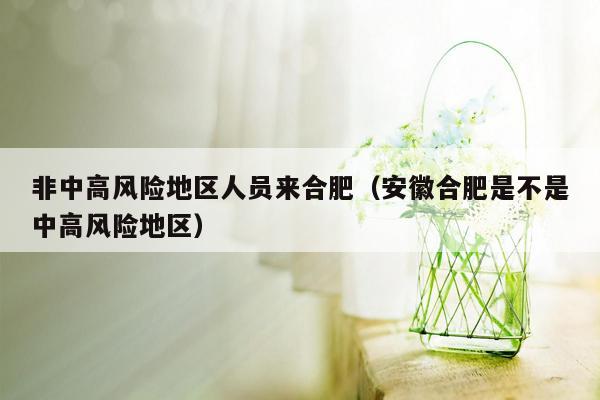 非中高风险地区人员来合肥（安徽合肥是不是中高风险地区）