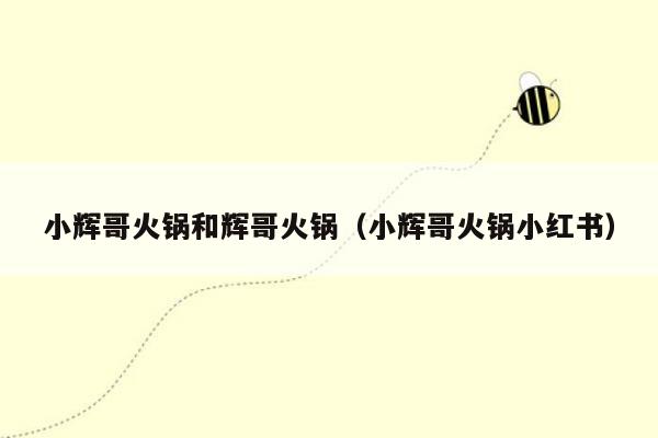 小辉哥火锅和辉哥火锅（小辉哥火锅小红书）