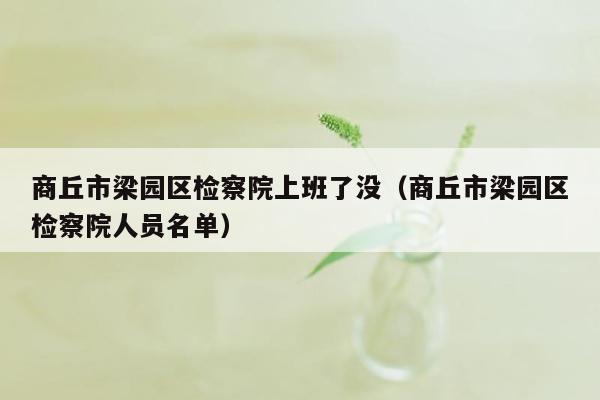 商丘市梁园区检察院上班了没（商丘市梁园区检察院人员名单）
