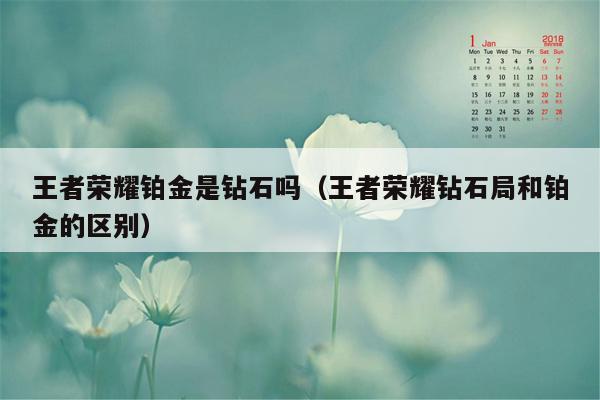 王者荣耀铂金是钻石吗（王者荣耀钻石局和铂金的区别）