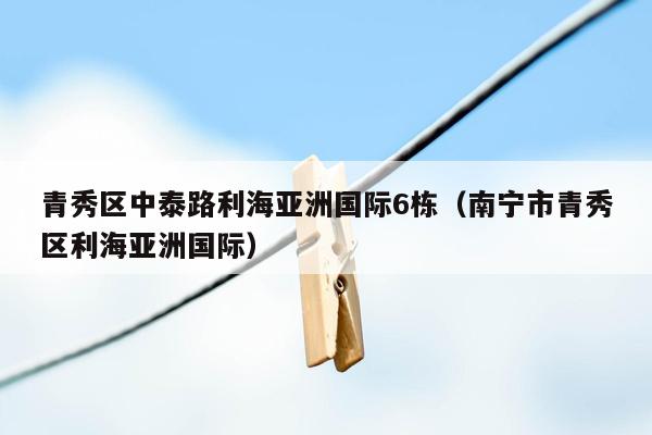 青秀区中泰路利海亚洲国际6栋（南宁市青秀区利海亚洲国际）
