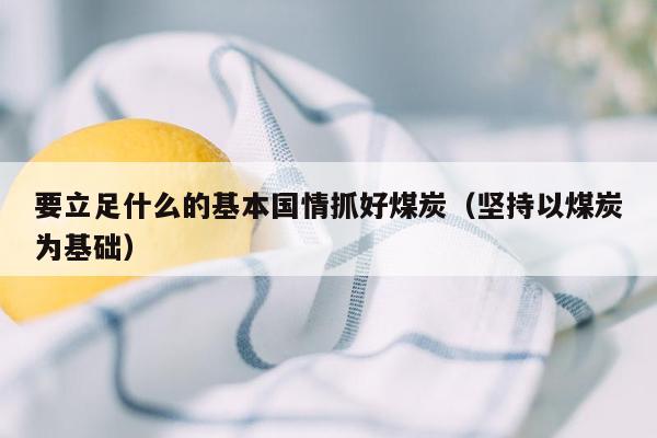 要立足什么的基本国情抓好煤炭（坚持以煤炭为基础）