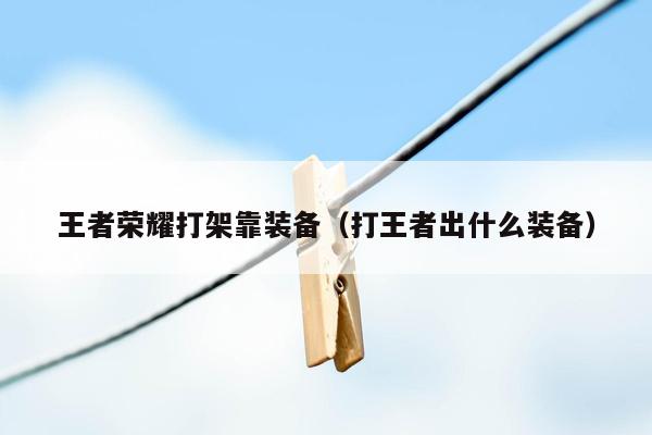 王者荣耀打架靠装备（打王者出什么装备）