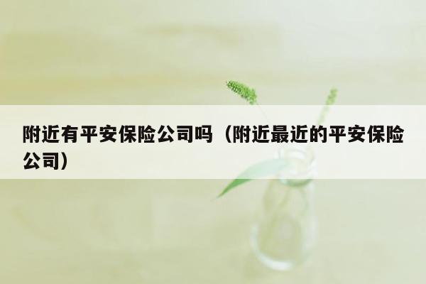 附近有平安保险公司吗（附近最近的平安保险公司）