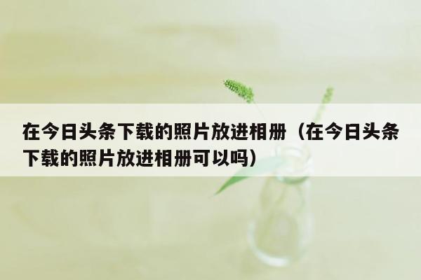 在今日头条下载的照片放进相册（在今日头条下载的照片放进相册可以吗）