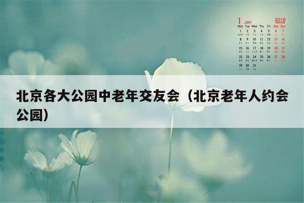 北京各大公园中老年交友会（北京老年人约会公园）