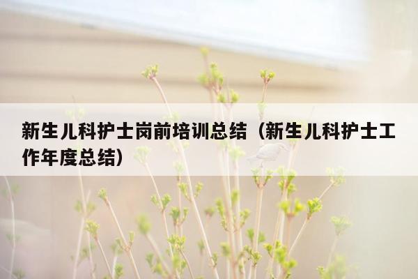 新生儿科护士岗前培训总结（新生儿科护士工作年度总结）