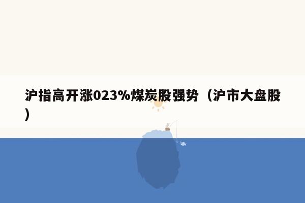 沪指高开涨023%煤炭股强势（沪市大盘股）