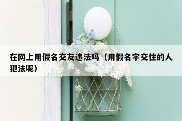 在网上用假名交友违法吗（用假名字交往的人犯法呢）