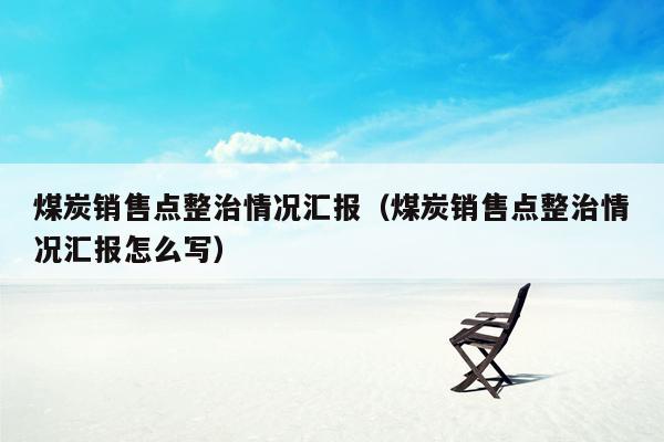 煤炭销售点整治情况汇报（煤炭销售点整治情况汇报怎么写）