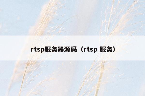 rtsp服务器源码（rtsp 服务）