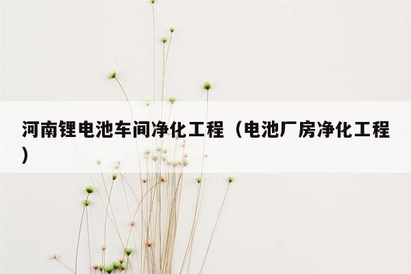 河南锂电池车间净化工程（电池厂房净化工程）