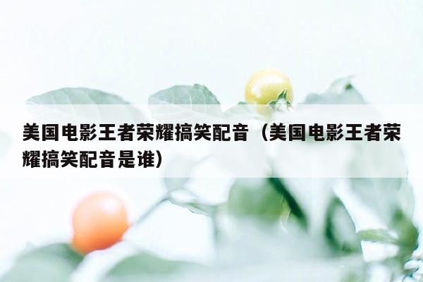 美国电影王者荣耀搞笑配音（美国电影王者荣耀搞笑配音是谁）