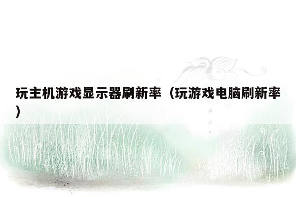 玩主机游戏显示器刷新率（玩游戏电脑刷新率）