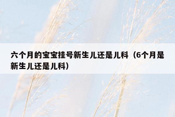 六个月的宝宝挂号新生儿还是儿科（6个月是新生儿还是儿科）