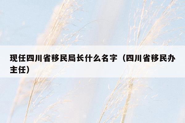 现任四川省移民局长什么名字（四川省移民办主任）