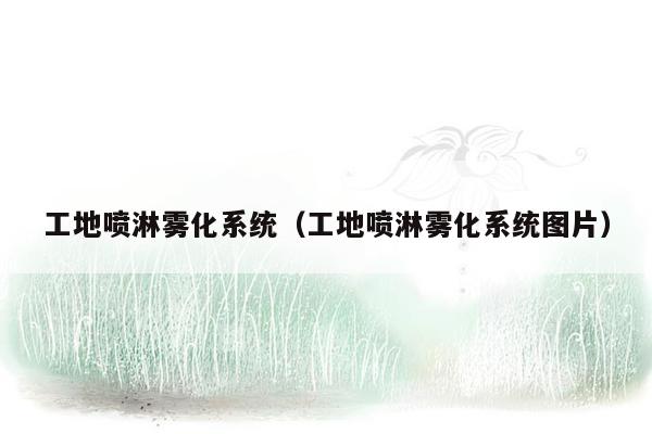 工地喷淋雾化系统（工地喷淋雾化系统图片）