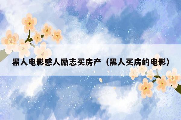 黑人电影感人励志买房产（黑人买房的电影）