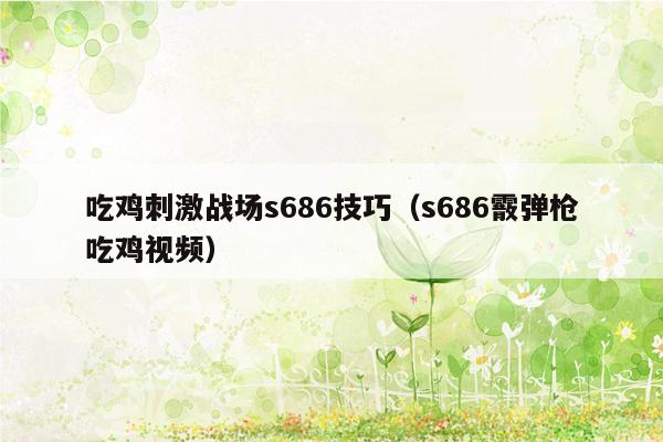 吃鸡刺激战场s686技巧（s686霰弹枪吃鸡视频）
