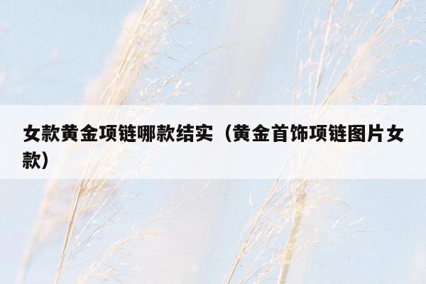 女款黄金项链哪款结实（黄金首饰项链图片女款）