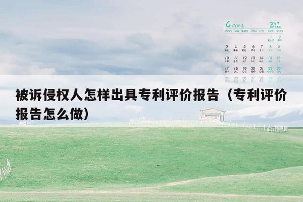 被诉侵权人怎样出具专利评价报告（专利评价报告怎么做）