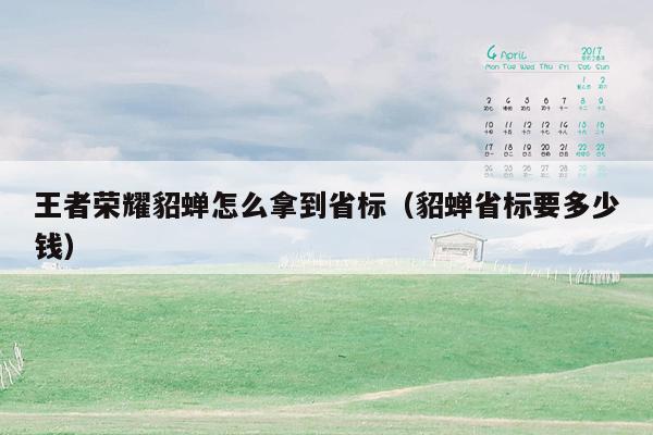 王者荣耀貂蝉怎么拿到省标（貂蝉省标要多少钱）