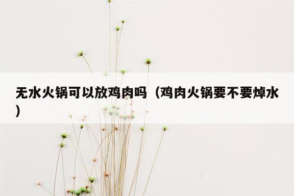 无水火锅可以放鸡肉吗（鸡肉火锅要不要焯水）