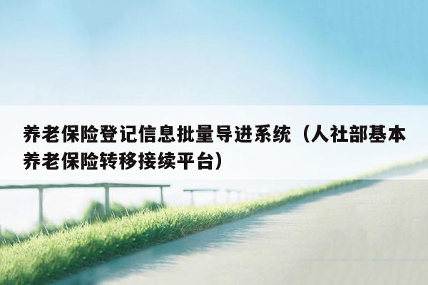 养老保险登记信息批量导进系统（人社部基本养老保险转移接续平台）
