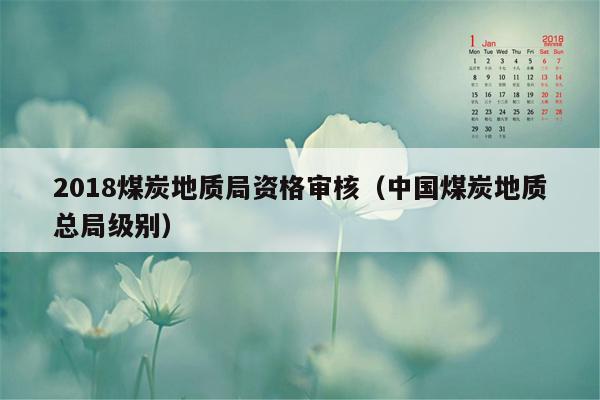 2018煤炭地质局资格审核（中国煤炭地质总局级别）