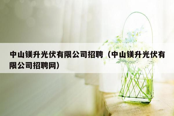 中山镁升光伏有限公司招聘（中山镁升光伏有限公司招聘网）