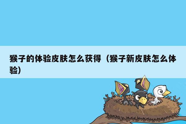猴子的体验皮肤怎么获得（猴子新皮肤怎么体验）